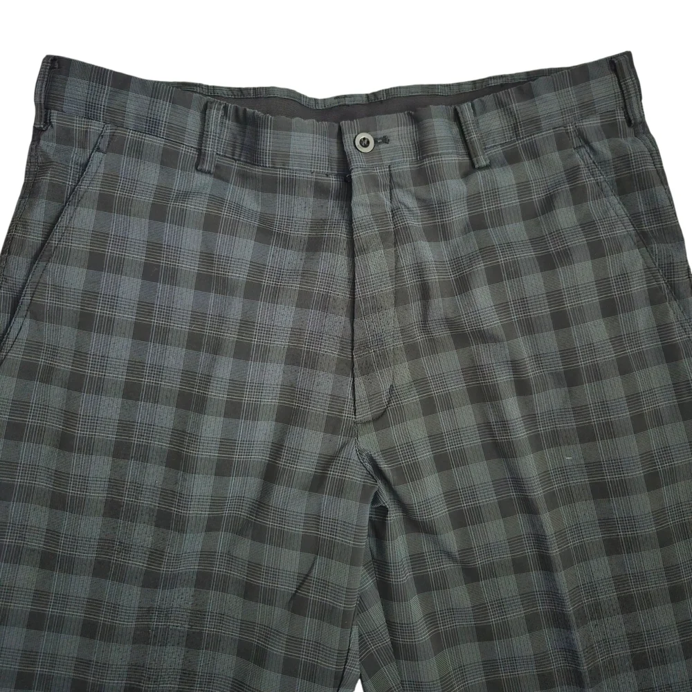 Nike Golf Fit Dry Pants Chino Pockets Black Gray Plaid Mens 36x32 Actual 36x28.5